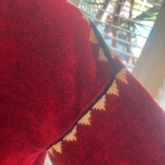 Vintage Y2K Wool Dia North of Boston Zip Up Cardigan Knit Sweater Red sz M EUC - Picture 12 of 17